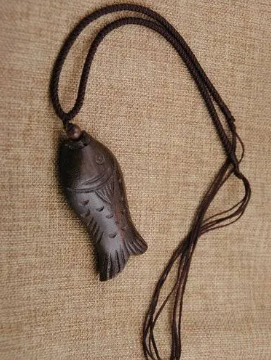 Pendentif Ethnique Tibétain « Yāmunā » en Bois poli-13