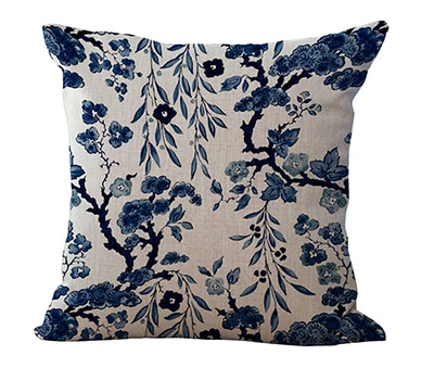 Housse de Coussin  « Kaśmīra » Blue Spirit -  en Coton et Lin  -10