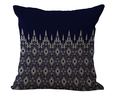 Housse de Coussin  « Kaśmīra » Blue Spirit -  en Coton et Lin  -11