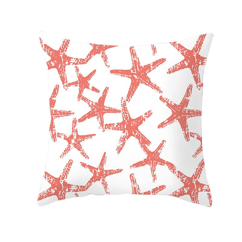 Rose-vivant-corail-Orange-oreiller-Polyester-housse-de-coussin-toile-de-mer-rayure-imprimer-encore-oreiller