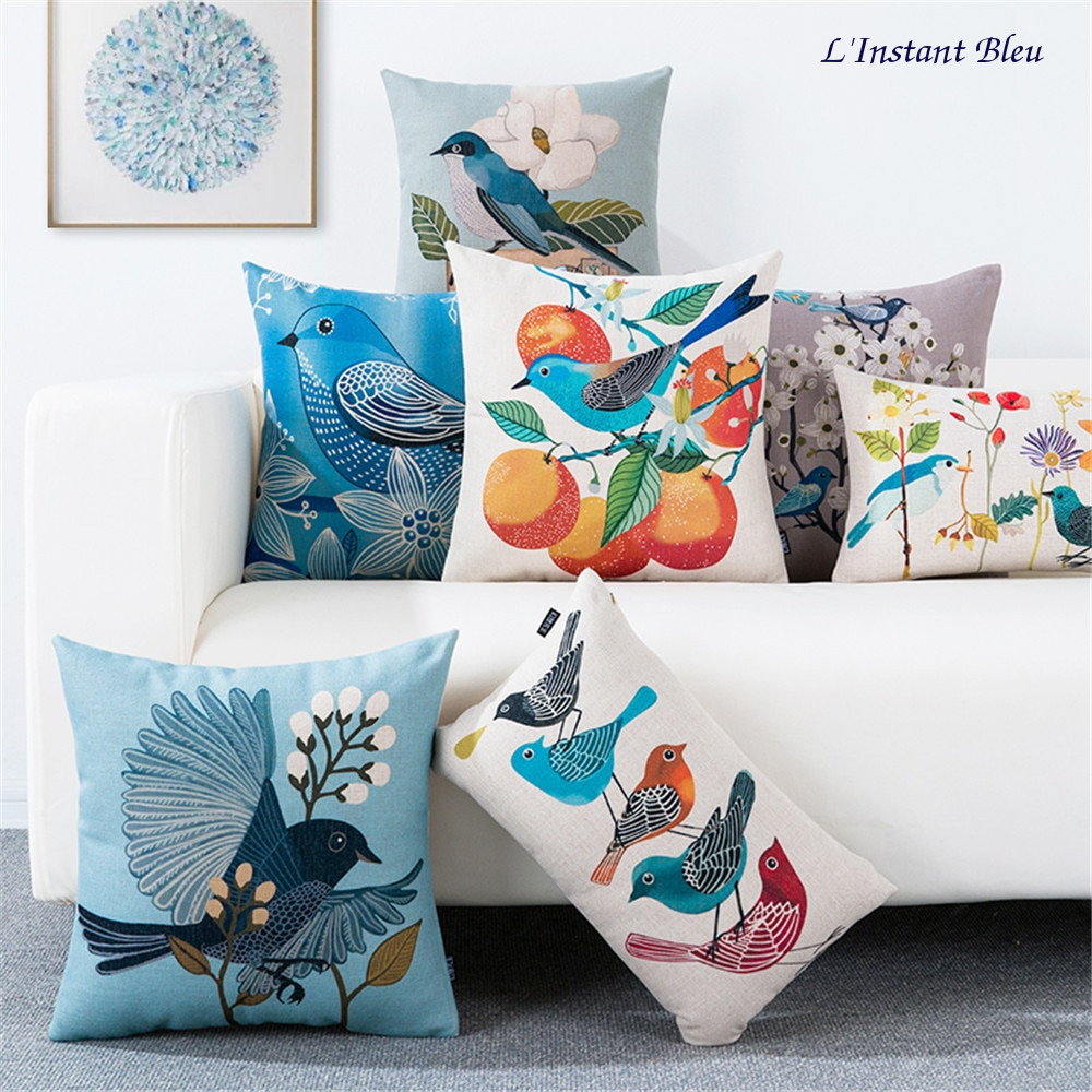 Housse de Coussin série Love Birds « Kalahaṃsa » en Lin et Coton-2.1