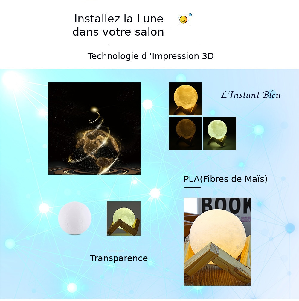 Lampe Lune 3D Tactile « Chaṇdravandā » -8