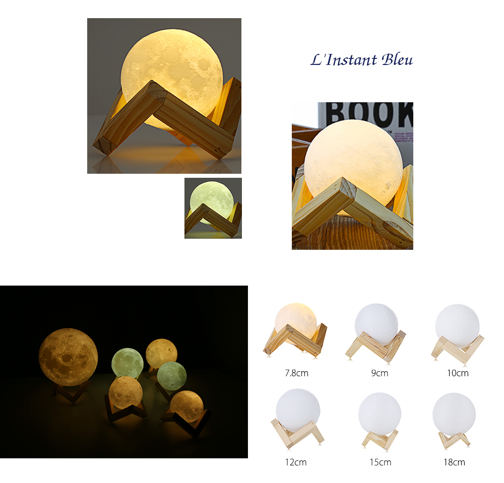 Lampe Lune 3D Tactile « Chaṇdravandā » -12