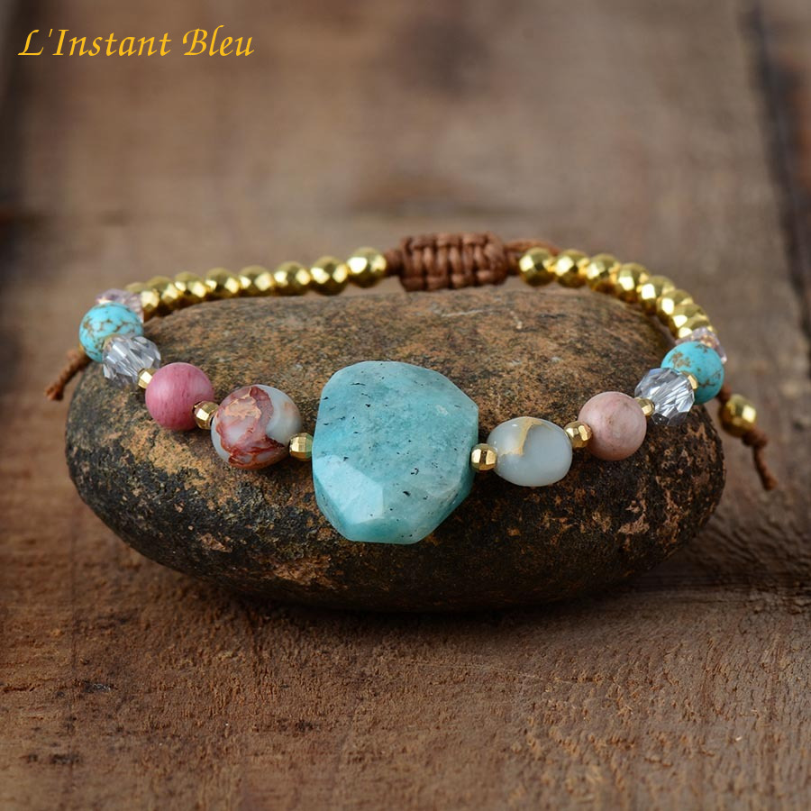 Bracelet bohème « Annā » Esprit lumineux – Amazonite et perles naturelles-4.1