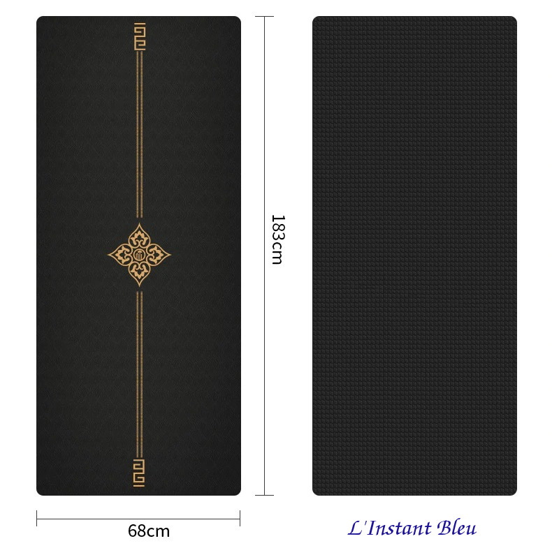 Tapis de Yoga «Gautama» Noir et Or – 183 x 68 cm –  6 mm d’épaisseur-12.1