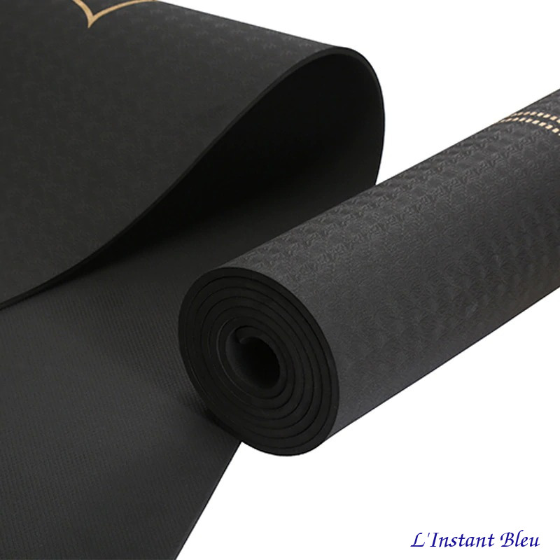 Tapis de Yoga «Gautama» Noir et Or – 183 x 68 cm –  6 mm d’épaisseur-16.1