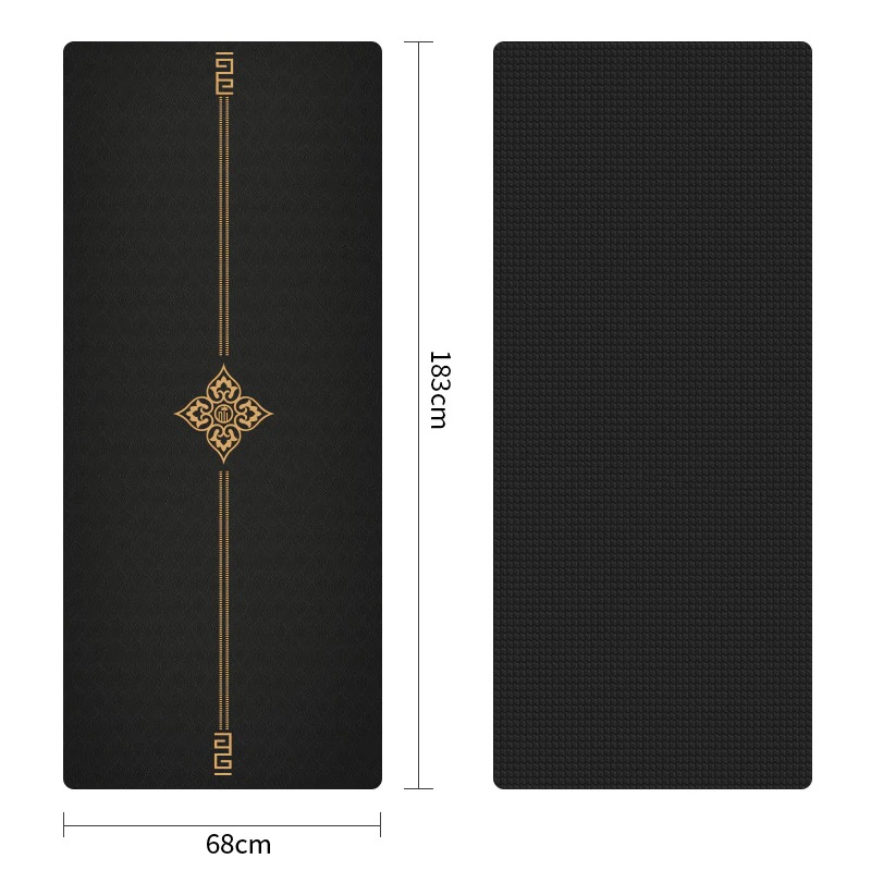 Tapis de Yoga «Gautama» Noir et Or – 183 x 68 cm –  6 mm d’épaisseur-20