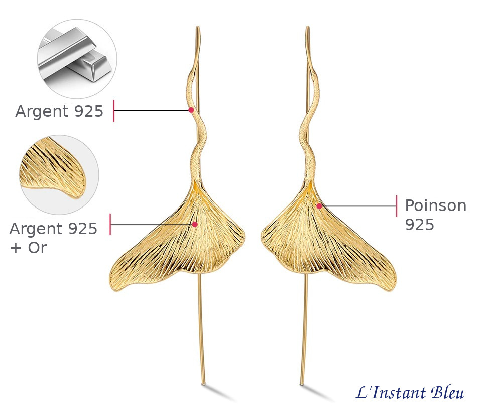 Boucles d’oreilles Bohème Ginkgo «Sōḥa»-13