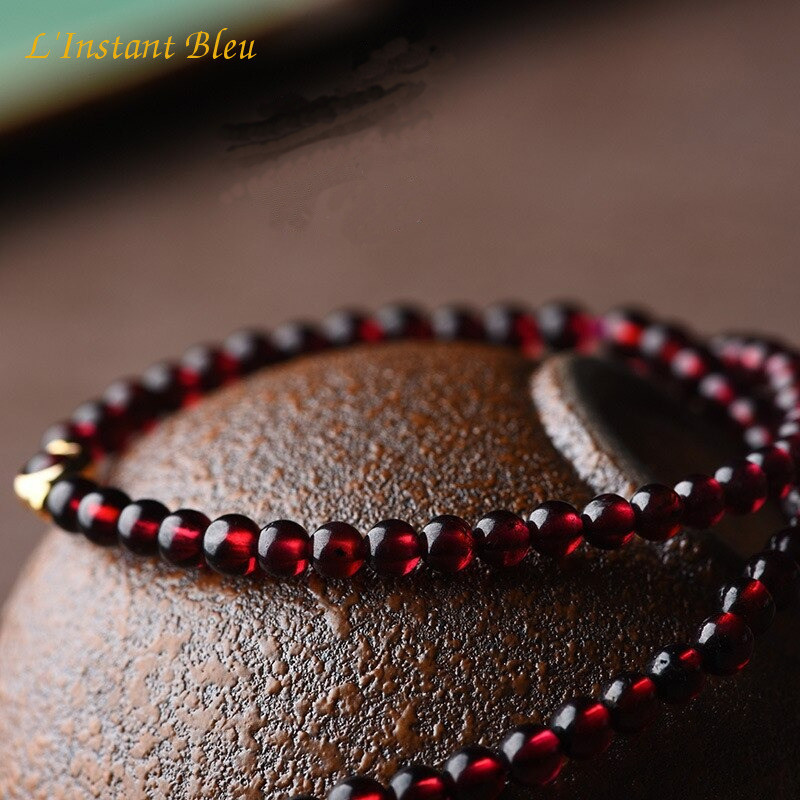 «Sḥabdā» Double Bracelet bohème en Grenat-4.1