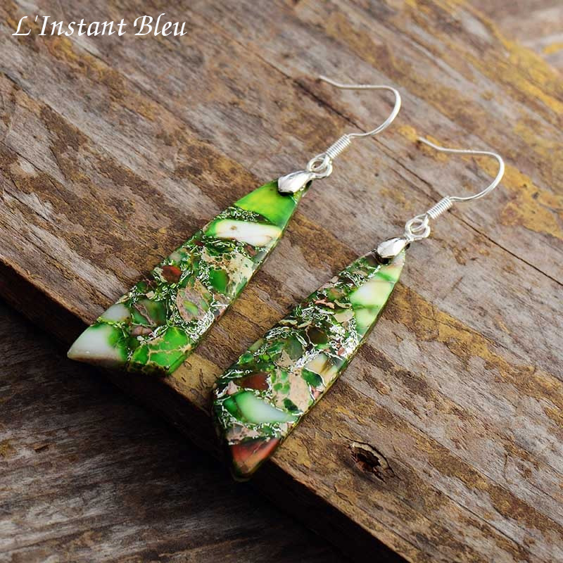Boucles d’oreilles « Samastā »  en Jaspe Impérial-3.1
