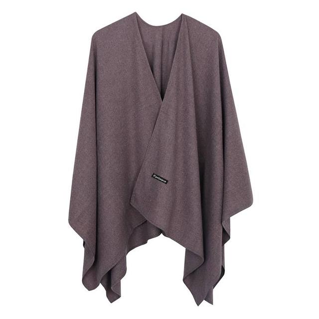 Châle Femme Pashmina En Cachemire Imitation | Foulard Chaud Unie Bordé - Cadeau Noël & Tenue Quotidienne