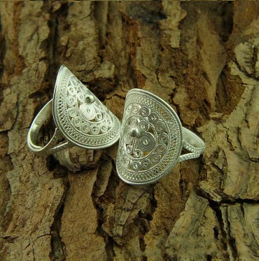 Bague Ethnique « Miaō » Esprit bohème – en Argent-1