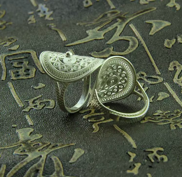 Bague Ethnique « Miaō » Esprit bohème – en Argent-8