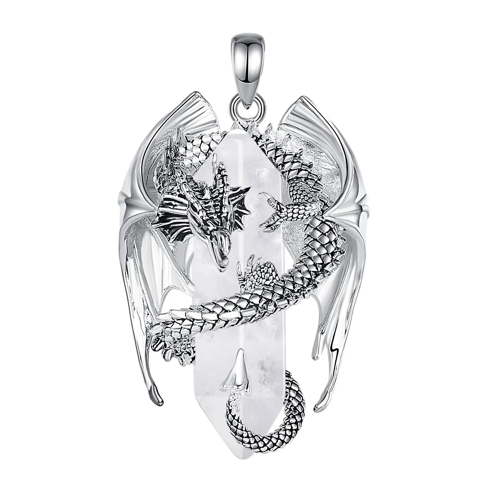 Pendentif  «Vītra » Dragon Védique, en Quartz clair-2