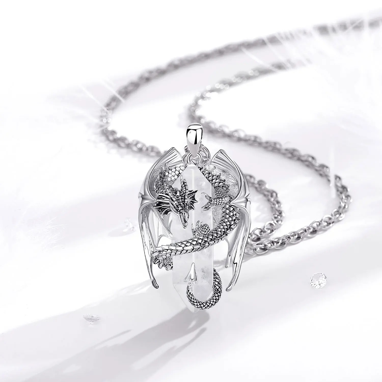 Pendentif  «Vītra » Dragon Védique, en Quartz clair-3