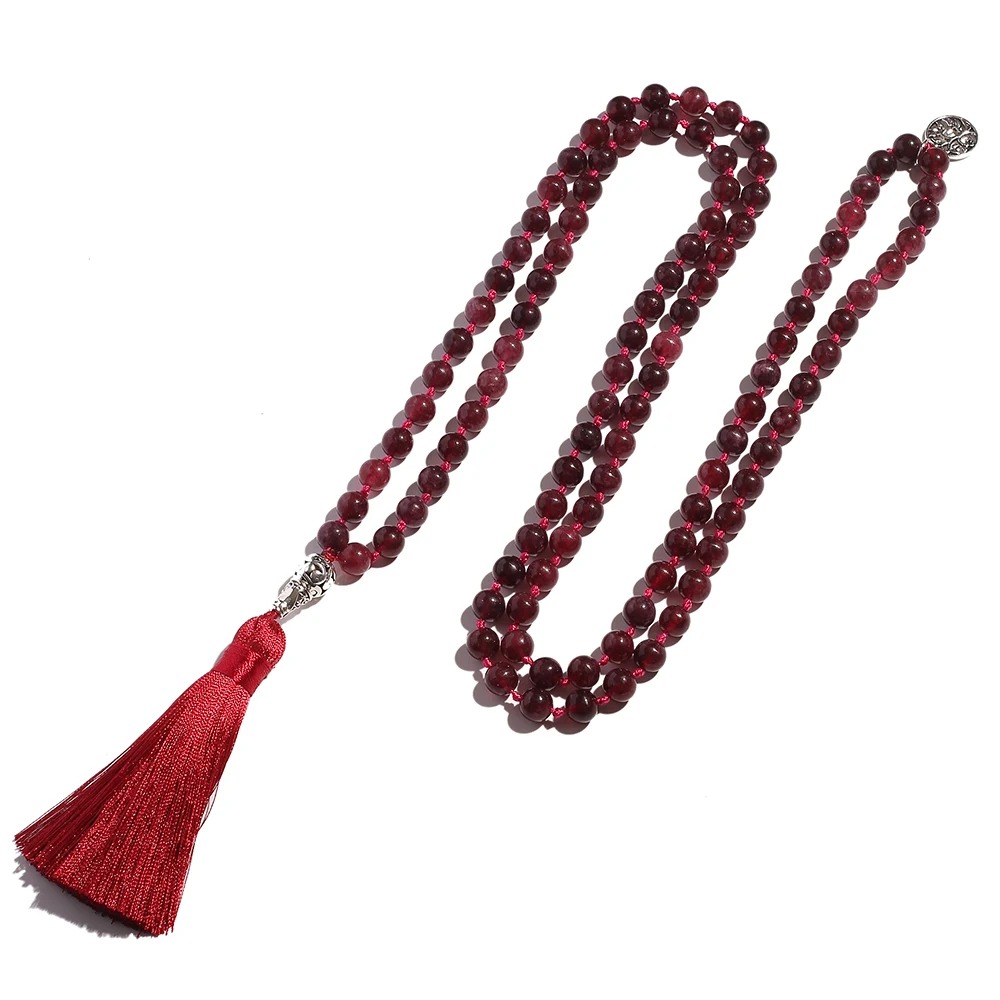 Mālā  108 perles « Chārusḥila » en Grenats 8 mm-6