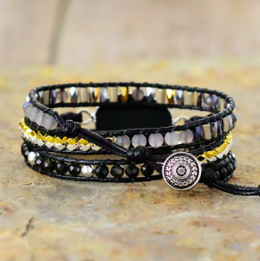 Bracelet bohème « Chapalām » Esprit libre – en Onyx noir-4