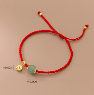 Bracelet Ethnique %22Revatī%22 Perle de Jade Vert-7