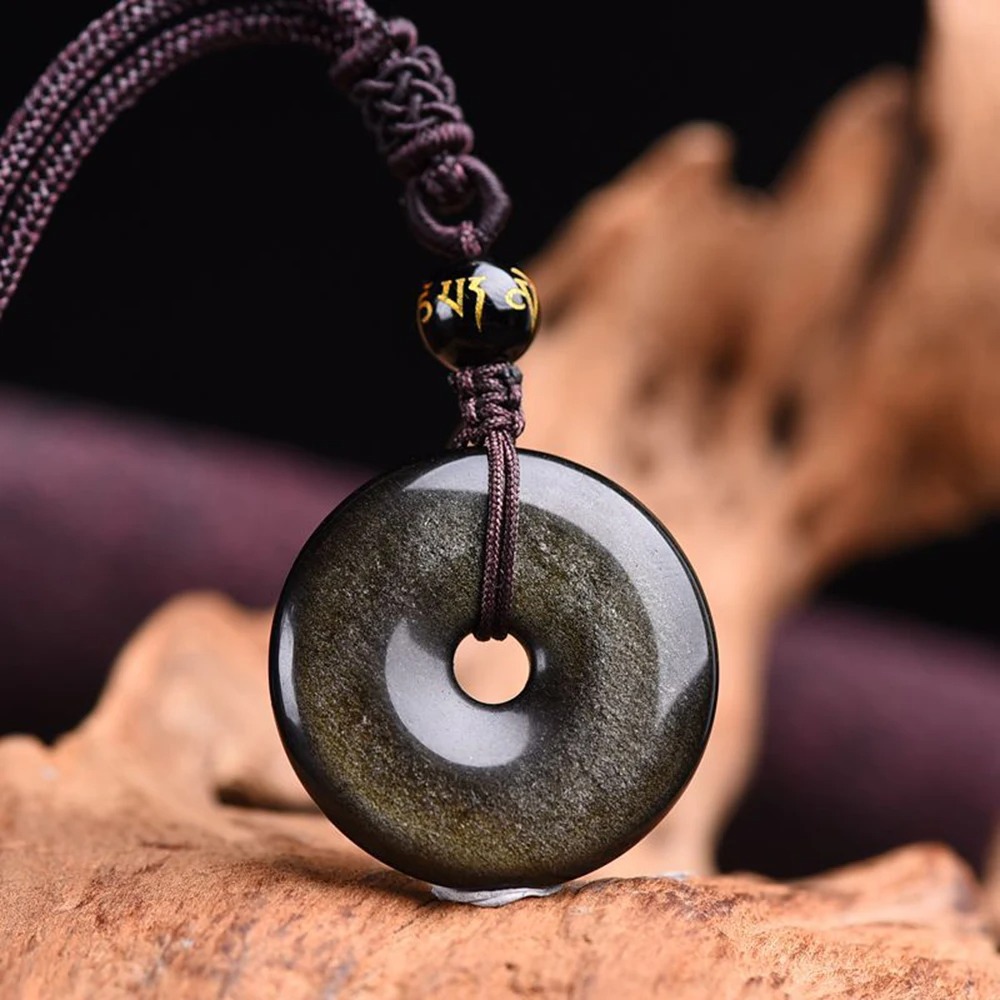 Pendentif Ethnique « Karma » en Obsidienne 2