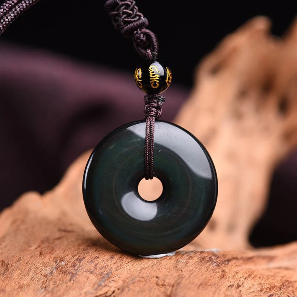 Pendentif Ethnique « Karma » en Obsidienne 10