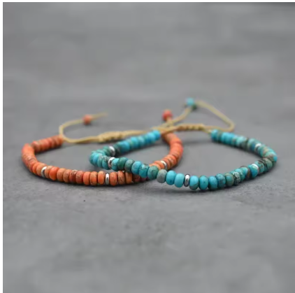 Bracelet Ethnique « Darśhan » en Howlite -3