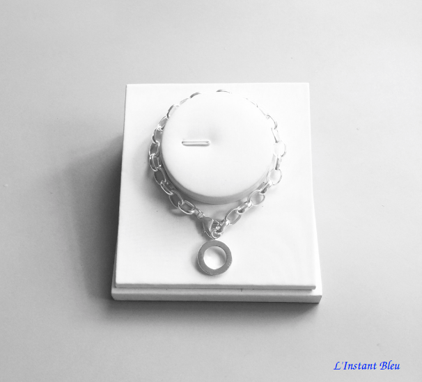 Bracelet « Serènn  » en Argent avec « Charm » rond-3