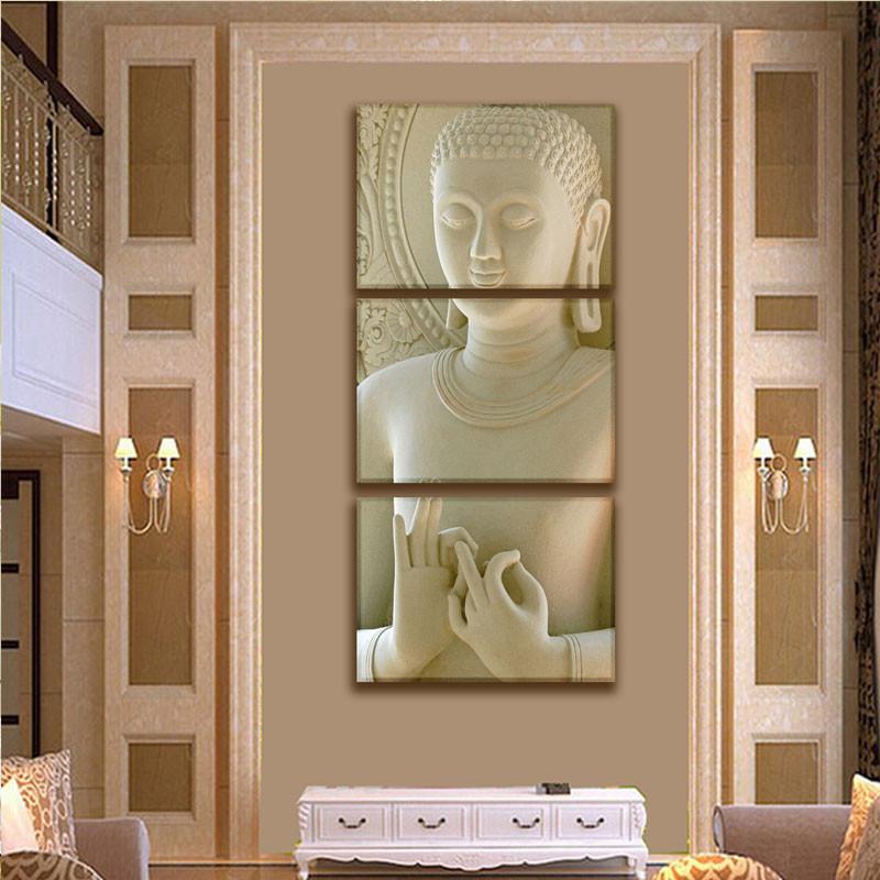 Encadr-e-3-pcs-Abstraite-Bouddha-Moderne-home-decor-Impression-Sur-Toile-Peinture-Mur-Photo-D