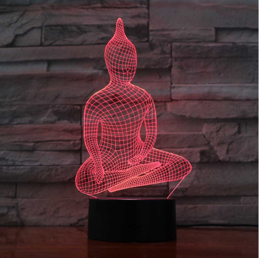 Lampe Led Hologramme Bouddha Sakyamuni 2