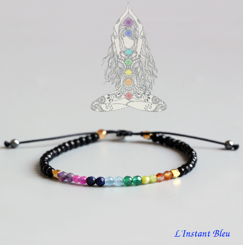 Bracelet  Tibétain en Cristal Naturel  « Sept Chakra »
