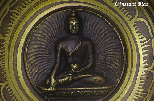 Bol Tibétain « Bouddha de la Médecine » avec bâton de cuir et coussin-4