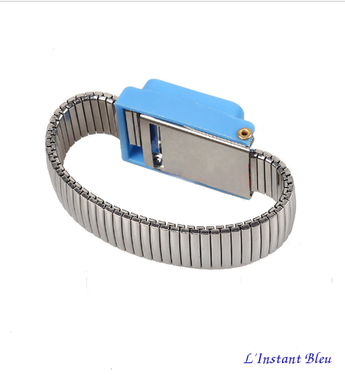 Bracelet pour mise à la Terre « Ganesh » en métal-Bleu 2