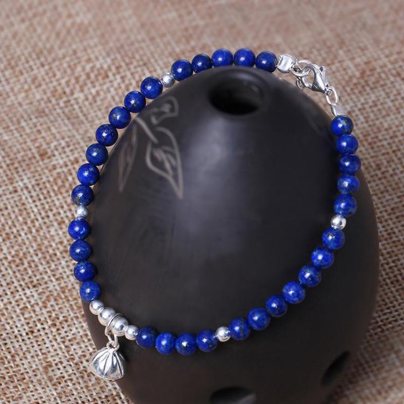 Bracelet Lapis-Lazuli et Argent  « ISHA »