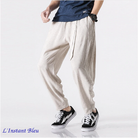 Pantalon de Yoga « Macao » en Coton naturel- Naturel 1