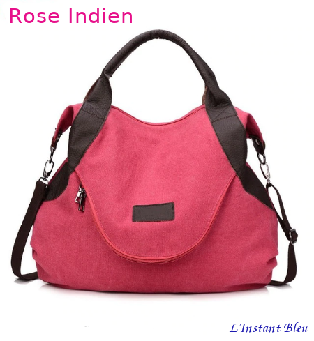 Grand sac « Gandhi »  style Bohème-chic- Rose Indien