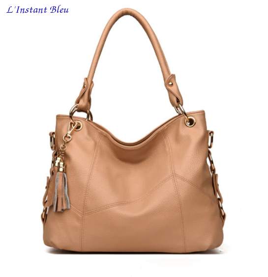 Sac luxe Casual «  Salabha » en Cuir- Beige