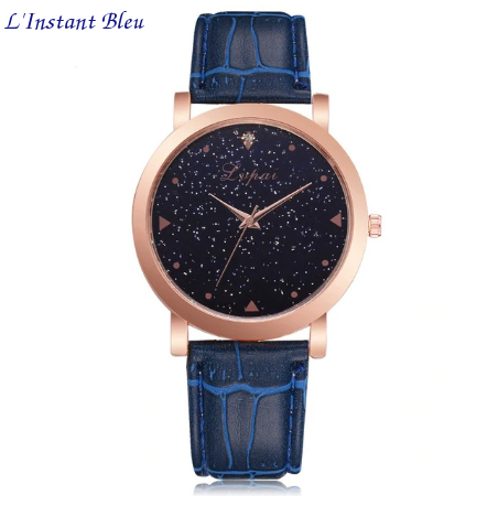 Montre casual « Ākāśa » le cosmos Or rose-Bleu cobalt