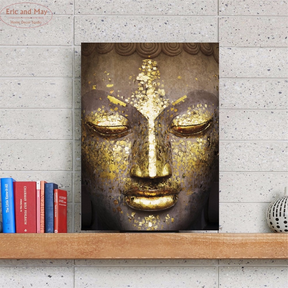 Bouddha-Paisible-Face-Affiches-et-Gravures-Toile-Art-Peinture-Mur-Photo-Pour-Salon-Mur-D-cor