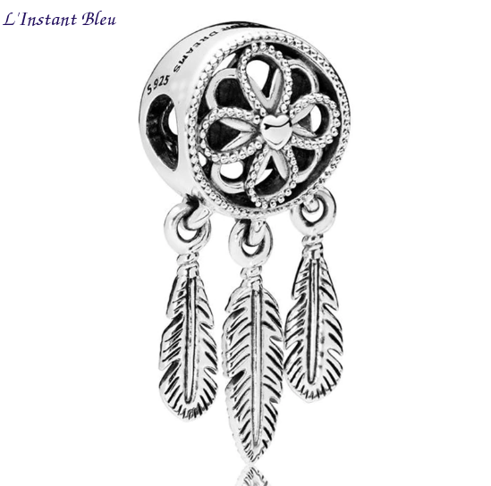 Pendentif Charm Ethnique« Nirvāṇa » Attrape-rêve en Argent