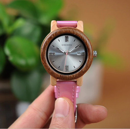 Montre Casual « Shānī » en Bois de Santal et Bracelet Cuir-5