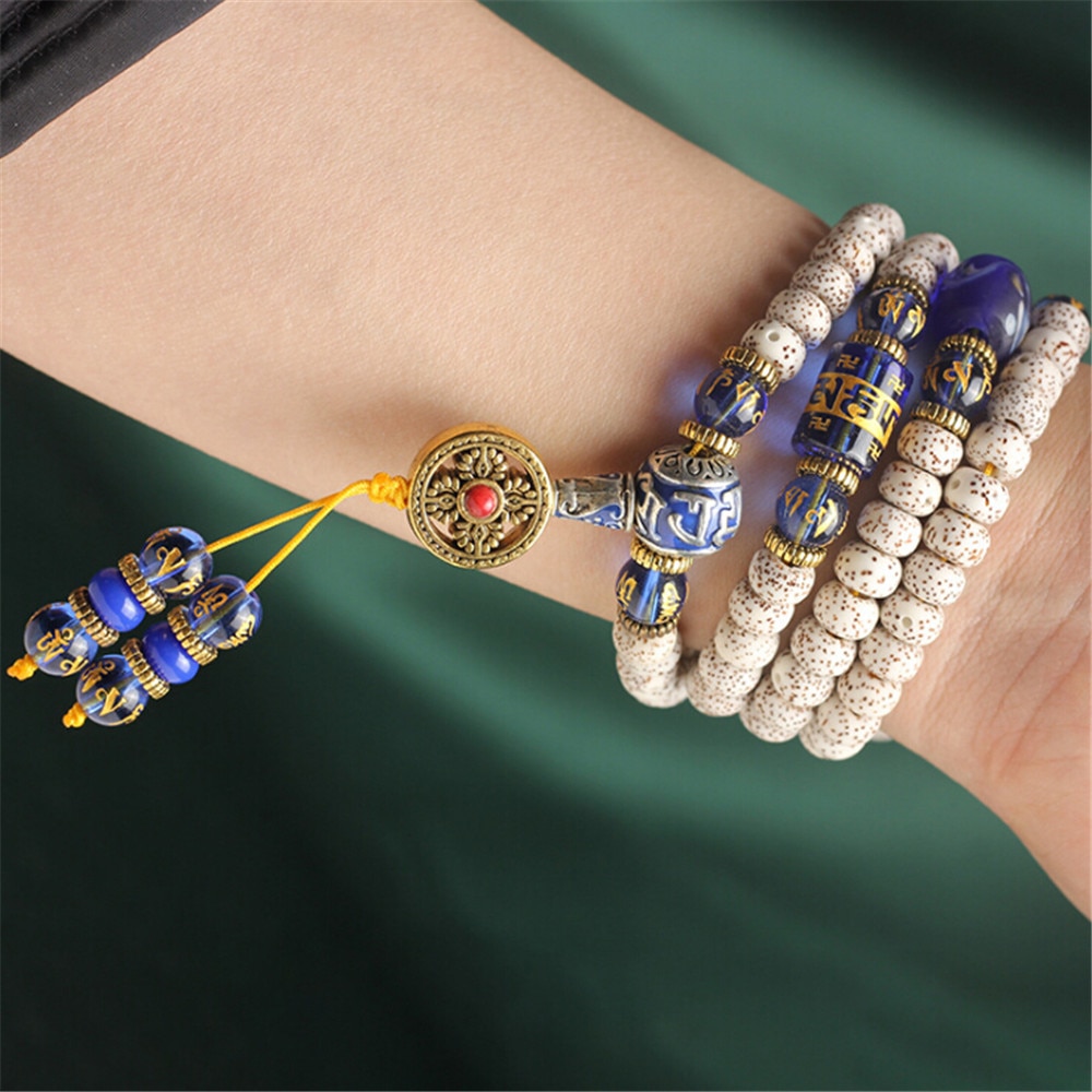 5A-Naturel-toiles-Lune-Bodhi-Perles-Classique-108-Mala-Perl-e-Bracelet-De-Mode-Cloisonn-Charme