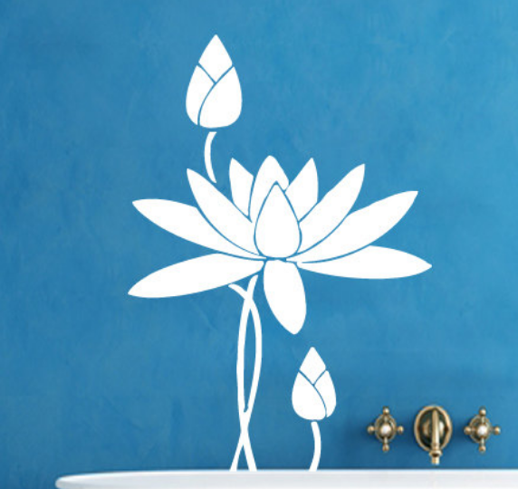 Sticker mural « Kamālā Fleur de Lotus »- Couleur Blanc 2