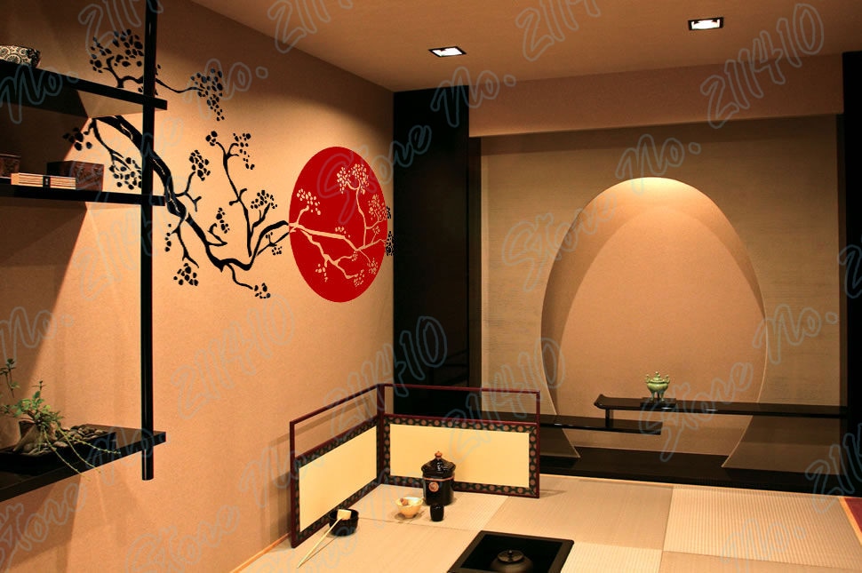 Sakura-Soleil-Levant-Japonais-Cerisier-en-fleurs-Arbre-Branche-Restaurant-D-cor-Nipponic-Bambou-Amovible-Vinyle