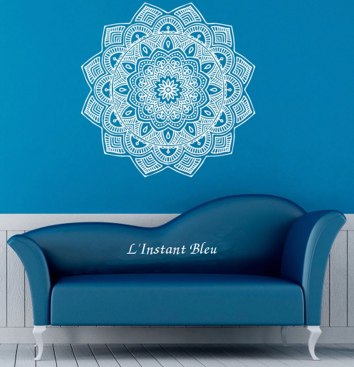 Grand Sticker mural « Máṇḍala Lotus Sacré » - Maison et Décoration/Stickers  - l-instant-bleu