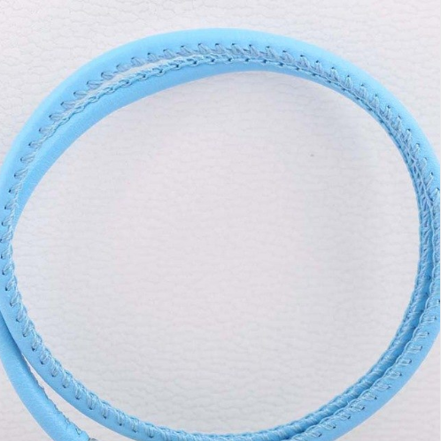 Cordon de cuir « Rājā » chaîne coulissante en Argent-bleu