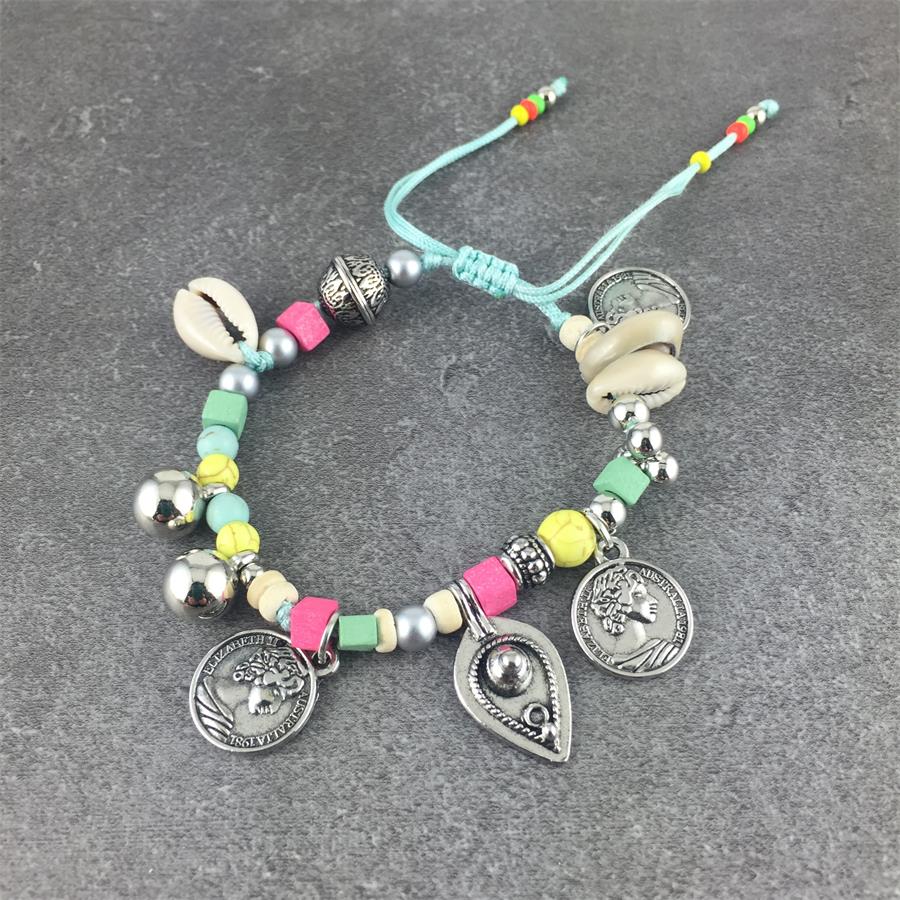 Bracelet Gypsy « Sūrya » Esprit bohème – Perles, Coquillages et Sequins