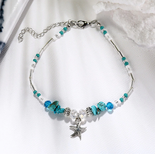 Bracelet de Cheville Bohème « Sarasvān » Esprit de la Mer -6