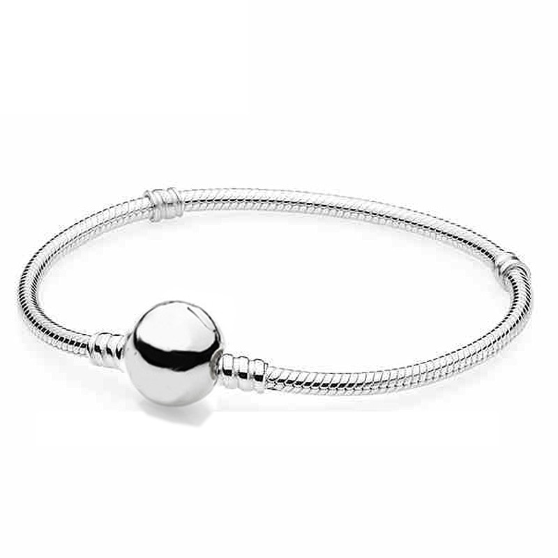 Authentique-925-Sterling-Argent-Bracelet-Circulaire-Fermoir-Serpent-Cha-ne-De-Base-bracelets-Bracelet-Fit-Femmes