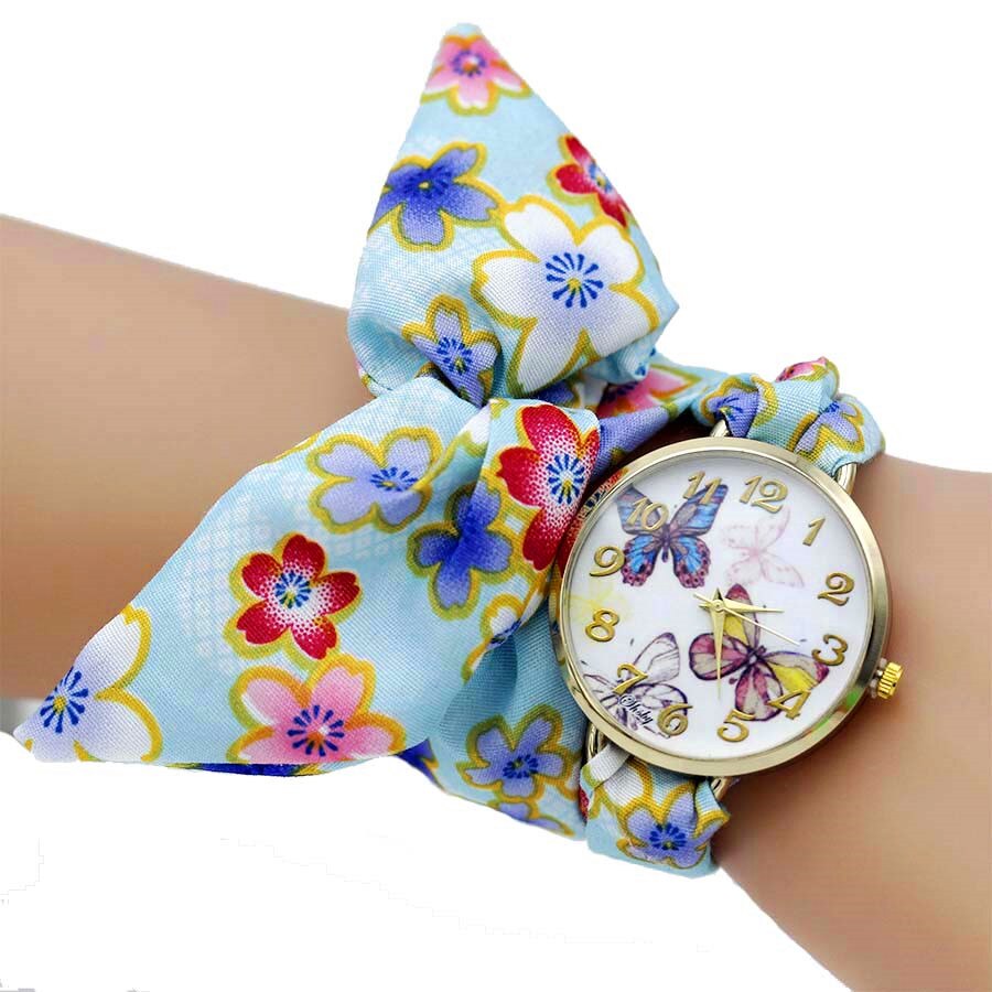 Shsby-mise-jour-femmes-robe-montre-dames-fleur-tissu-montre-Bracelet-haute-qualit-tissu-or-montre