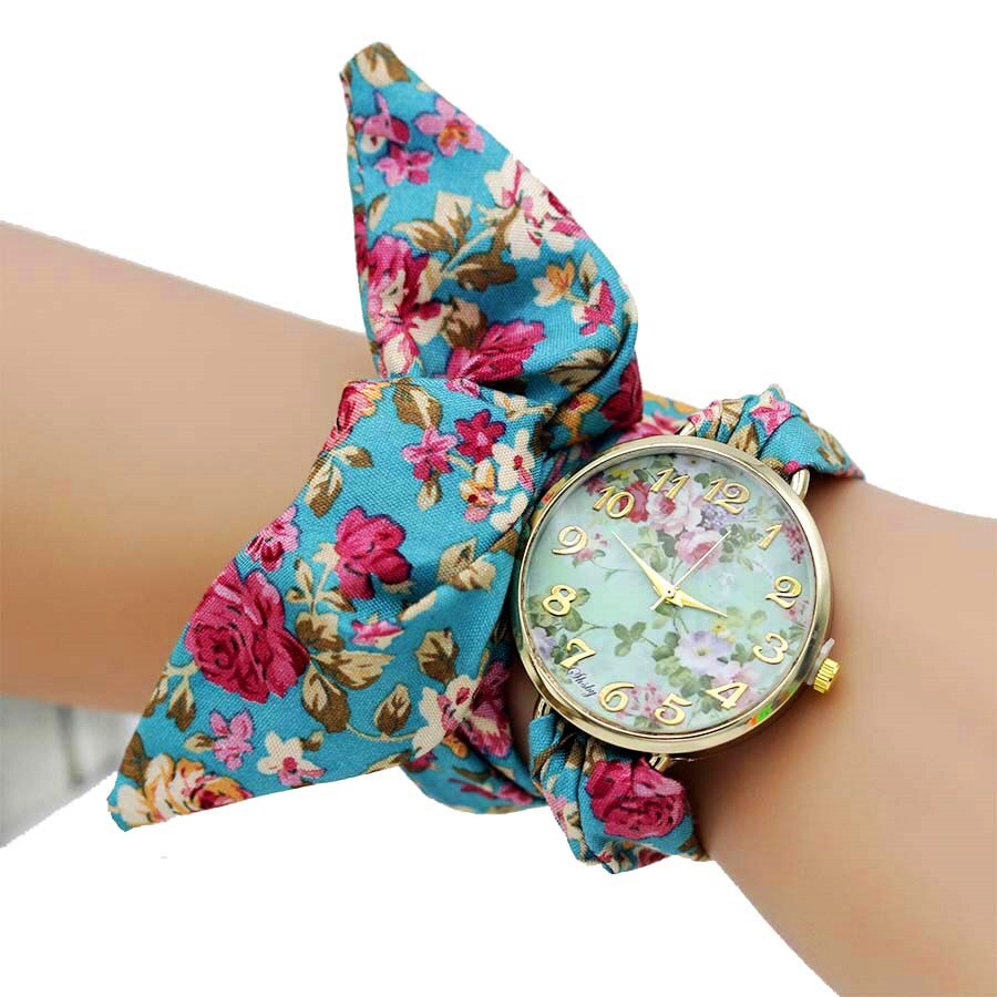 Shsby-mise-jour-femmes-robe-montre-dames-fleur-tissu-montre-Bracelet-haute-qualit-tissu-or-montre