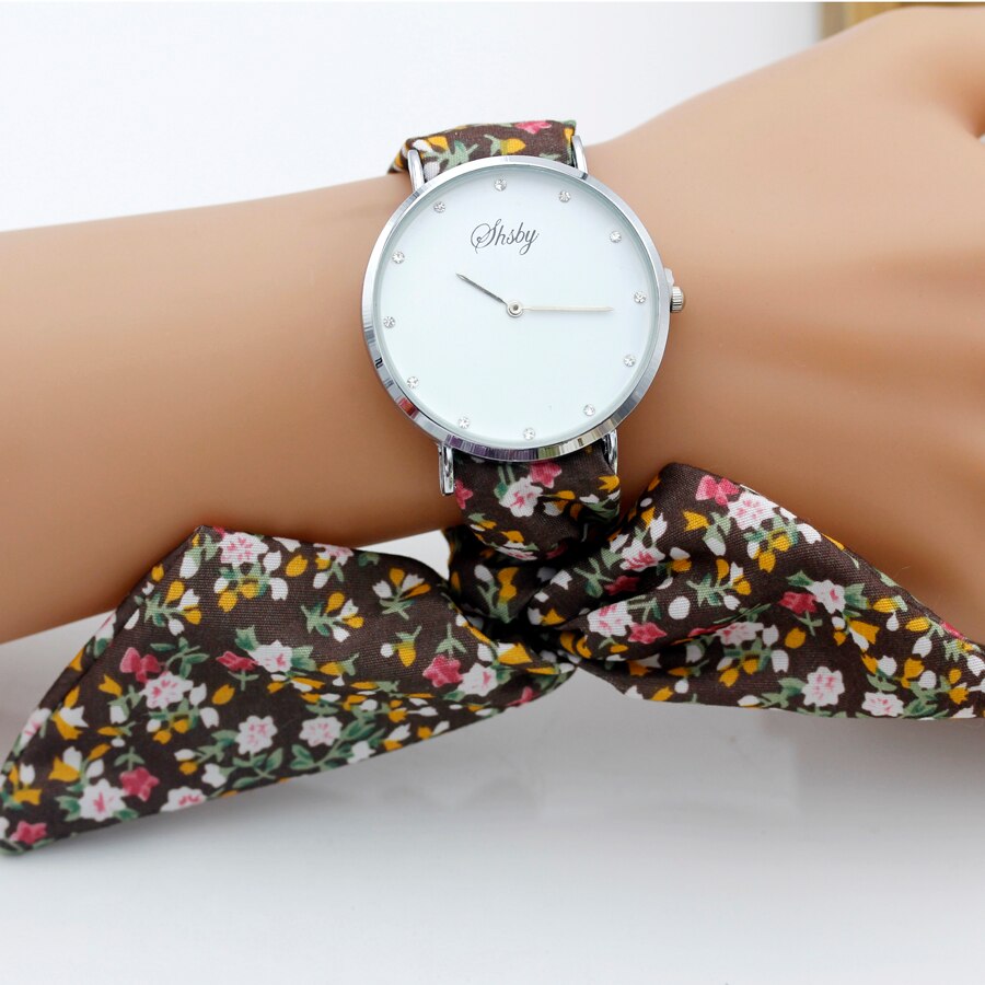 Shsby-marque-dame-fleur-tissu-montre-Bracelet-strass-argent-femmes-robe-montre-de-haute-qualit-tissu